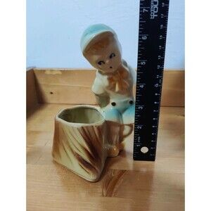 VTG MCM 1950s USA SHAWNEE CERAMIC PLANTER 533 LITTLE BOY BLUE ~6.5"
